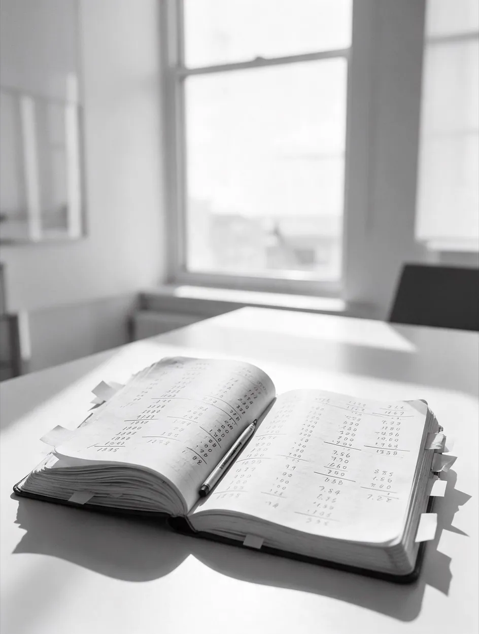 Un cuaderno abierto con notas escritas a mano